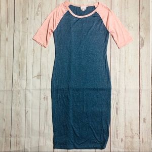 LuLaRoe Julia Baseball Tshirt Bodycon Dress